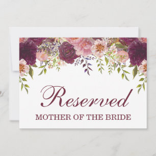 Samantha Rustic Burgundy vorbehaltene Wedding Sign