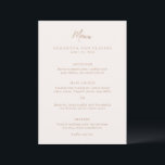 Samantha Tan Traditional Elegant Wedding Menükarte<br><div class="desc">Traditionelles Hochzeitsmenü mit einem schlichten und eleganten Design mit Ihren Vornamen in einem großen Serif-Schriftart.</div>
