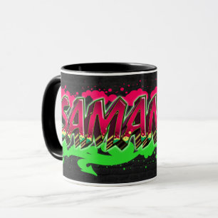 Samantha Vorname Name Graffiti red green Tasse