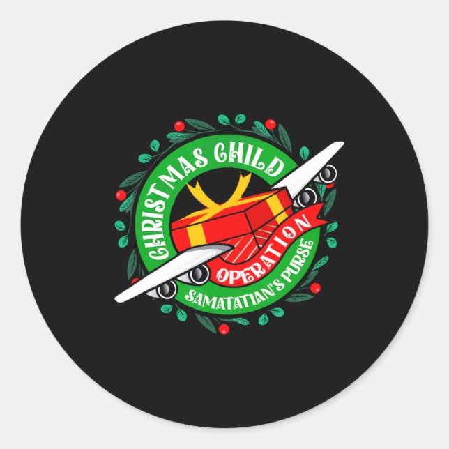 Samaritans Purse Operation Weihnachts-Kindermädche Runder Aufkleber (Vorderseite)