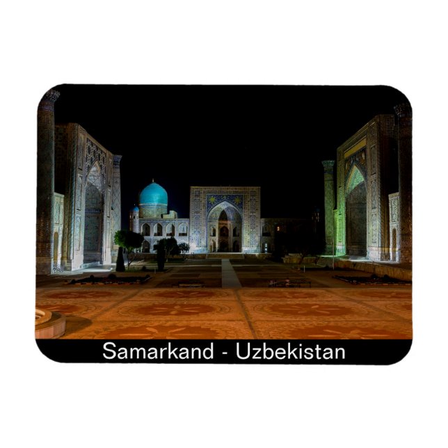 Samarkand, Usbekistan - Registerplatz bei Nacht Magnet (Horizontal)