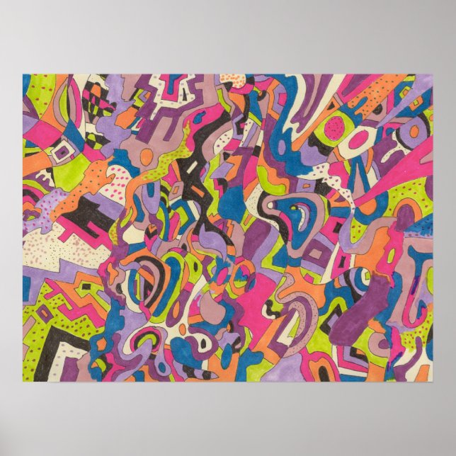 "Samba" 24x18 Abstrakt Poster (Vorne)