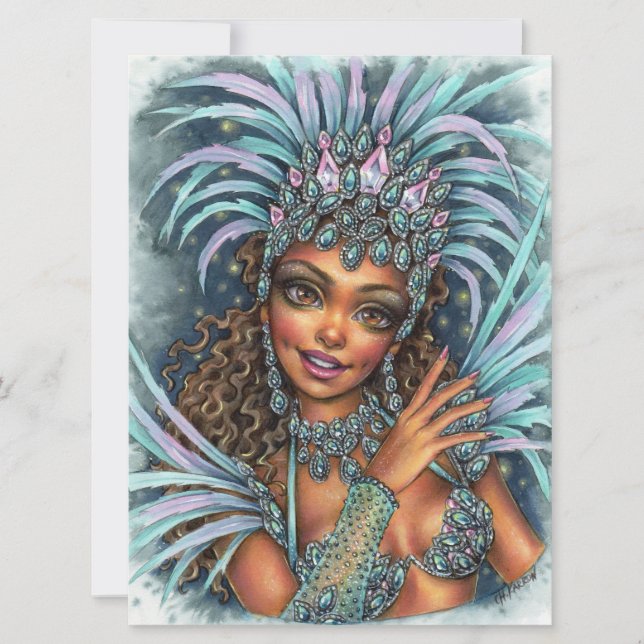 Samba Dancer Female Carnival Rio Brasilien Kunst-K (Vorderseite)
