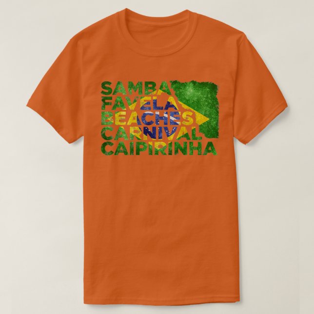 Samba Favela Beaches Carnival Caipirinha Brasilien T-Shirt (Design vorne)