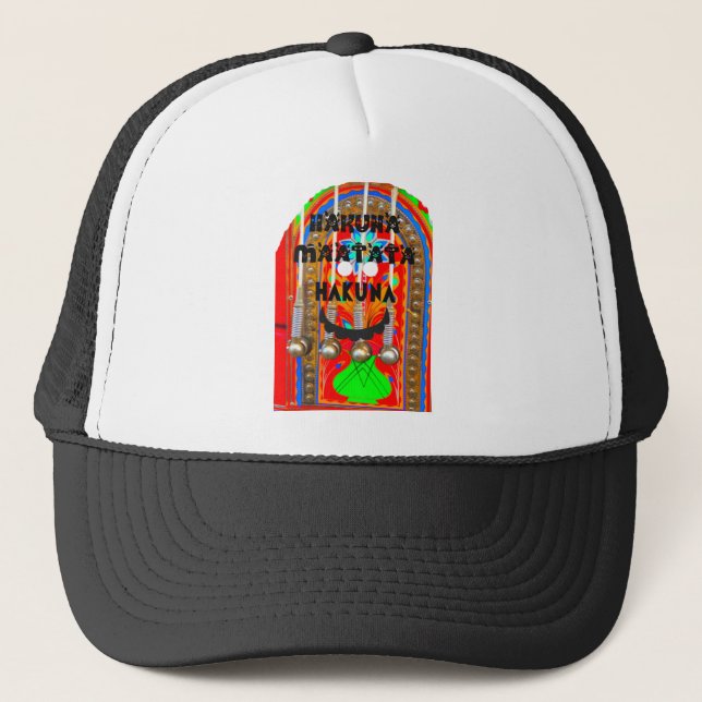 Samba Karnevalfarben Hakuna Matata blings.png Truckerkappe (Vorderseite)