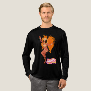Samba-Tänzer-Federkostüm Tanz-Schriftzug Tri-Blend Shirt