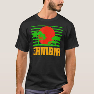 Sambia Afrika Vintage-Sonnenuntergang Savanne Ghan T-Shirt
