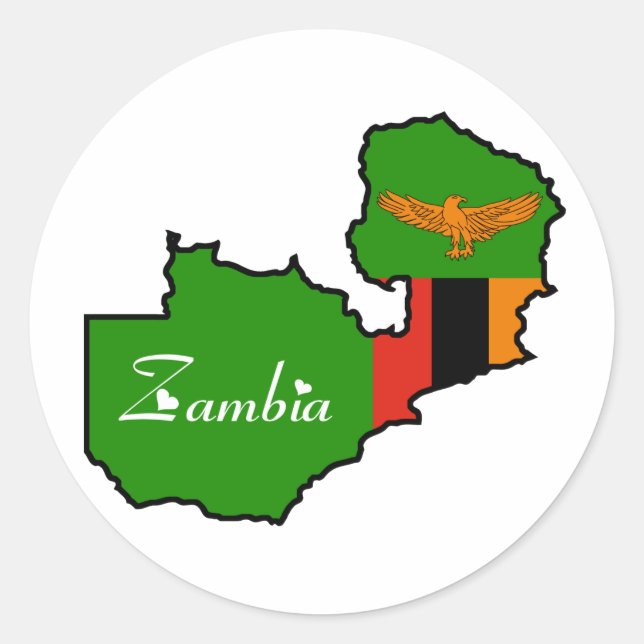 Sambia-Aufkleber Runder Aufkleber (Vorderseite)