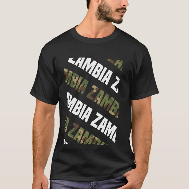 Sambia Camouflage Muster Green Camouflage T-Shirt (Vorderseite)