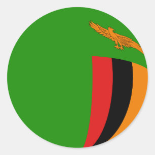 Sambia Fischaugen-Flaggen-Aufkleber Runder Aufkleber