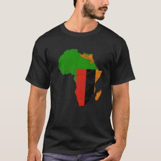 Sambia-Flagge Afrika-Kontinent-Silhouette Geschenk T-Shirt