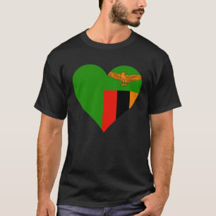 Sambia-Flagge Herz Sambia Liebe Sambia T-Shirt