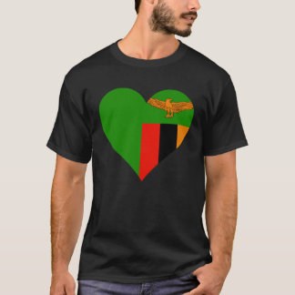 Sambia-Flagge Herz Sambia Liebe Sambia T-Shirt