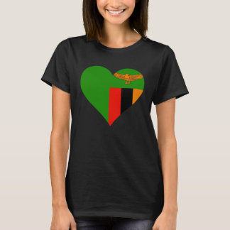 Sambia-Flagge Herz Sambia Liebe Sambia T-Shirt