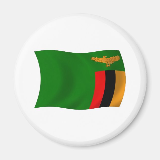 Sambia Flagge Magnet (Vorne)
