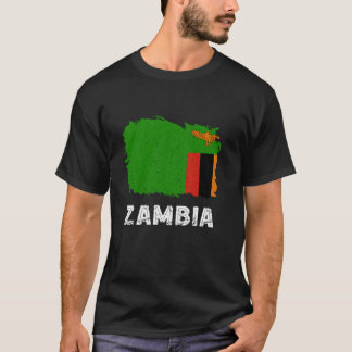 Sambia-Flagge Sambische Wurzeln Vintage Sambischer T-Shirt