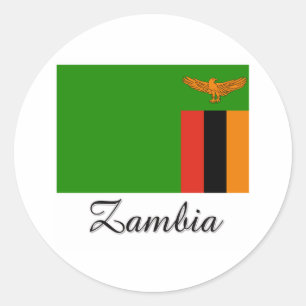 Sambia-Flaggen-Entwurf Runder Aufkleber