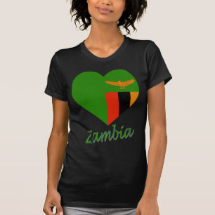 Sambia-Flaggen-Herz T-Shirt