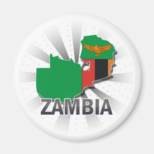 Sambia-Flaggen-Karte 2,0 Magnet