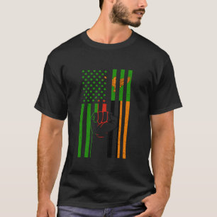 Sambia Handfist USA Amerika Sambischer Flagge Samb T-Shirt