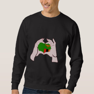 Sambia Handsign Herz Sambische Flagge Sambischer S Sweatshirt
