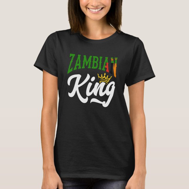 Sambia King Sambia sambische Flagge T-Shirt (Vorderseite)