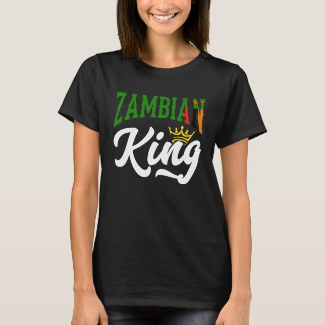 Sambia King Sambia sambische Flagge T-Shirt (Vorderseite)