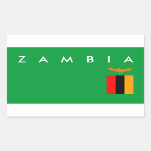 Sambia-Landesflaggenationssymbol-Textname Rechteckiger Aufkleber