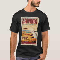 Sambia Landschaft Illustration Reise Kunst Vintage