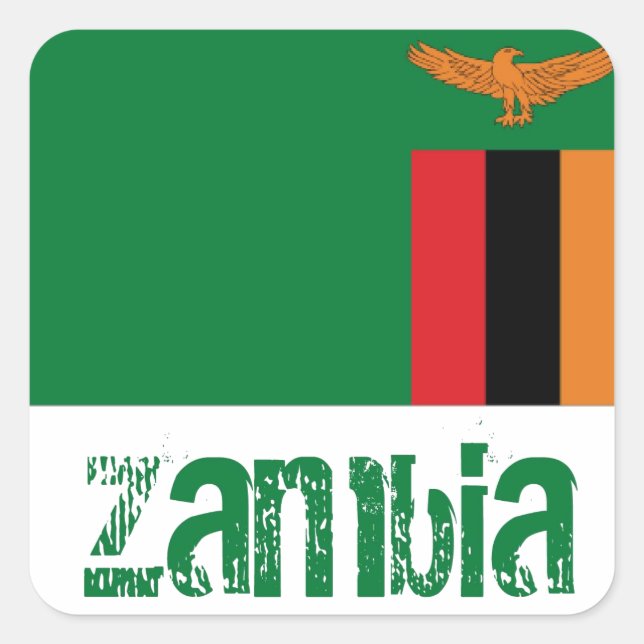 Sambia Quadratischer Aufkleber (Vorderseite)