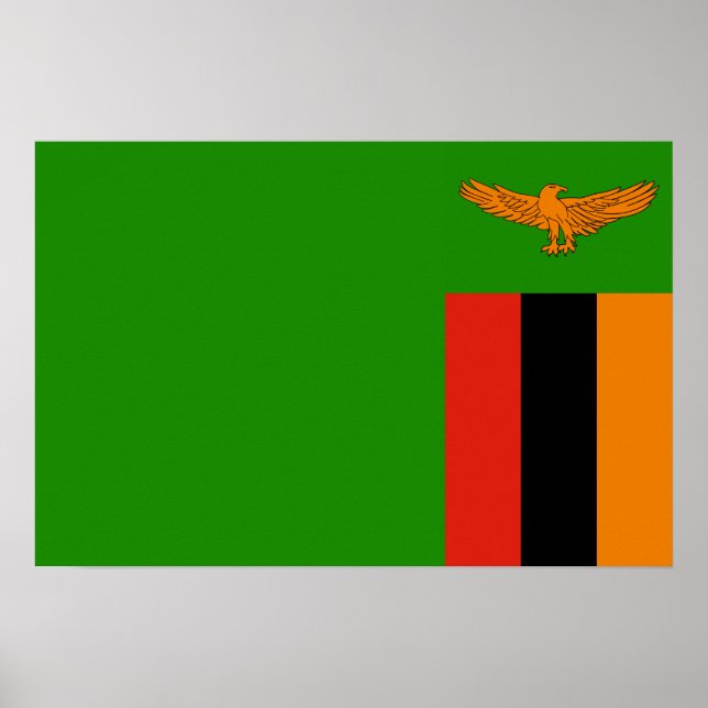 Sambia - sambische Flagge Poster (Vorne)