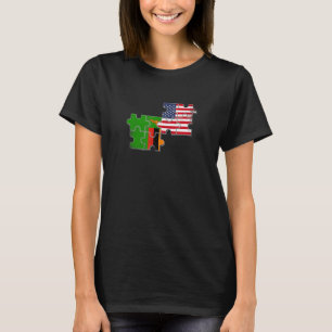 Sambia USA sambische amerikanische Flagge T-Shirt