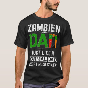 Sambia Vater Vathers Day Sambia Flag Männer Geburt T-Shirt