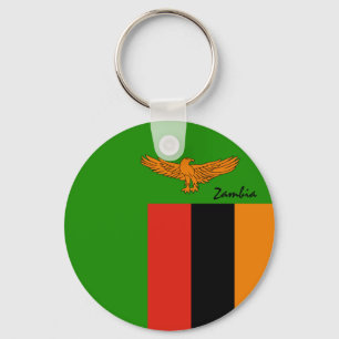 Sambische Flagge & Sambia Urlaub, Patrioten / Spor Schlüsselanhänger