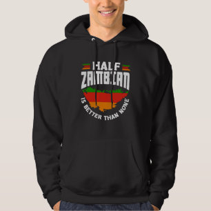 Sambischer Sambia Sambische Flagge Halb Sambisch i Hoodie