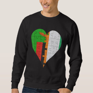 Sambisches ivorisches Flaggenherz Sweatshirt