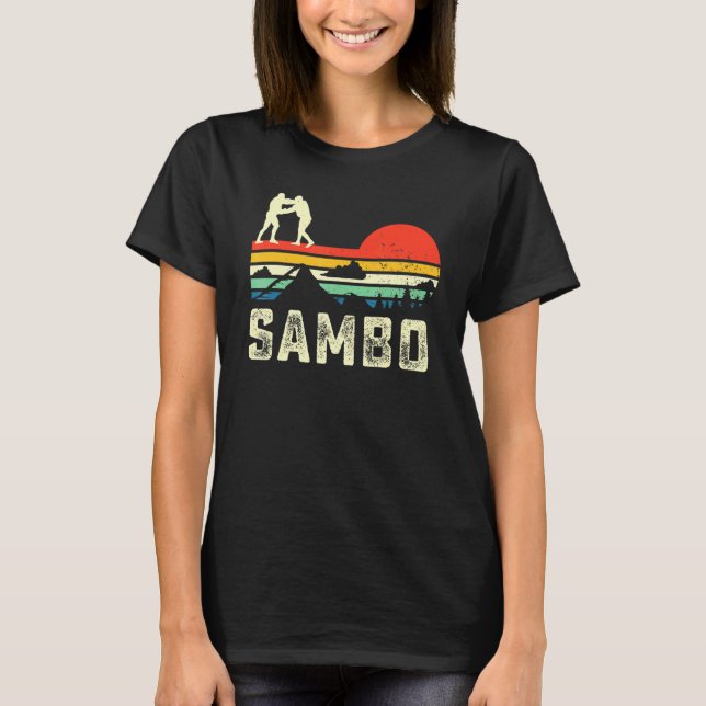 Sambo judo Wrestling Kampfkunst künstlerische RETR T-Shirt (Vorderseite)