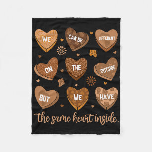 Same Heart Inside Black History Month Afrikanisch  Fleecedecke