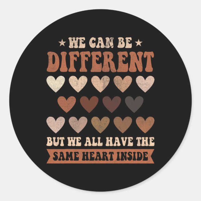 Same Heart Inside Juneteenth Schwarze Geschichte M Runder Aufkleber (Vorderseite)