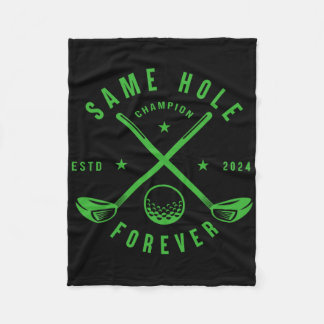 Same Hole Forever Golf Bachelor Party Bachelorette Fleecedecke
