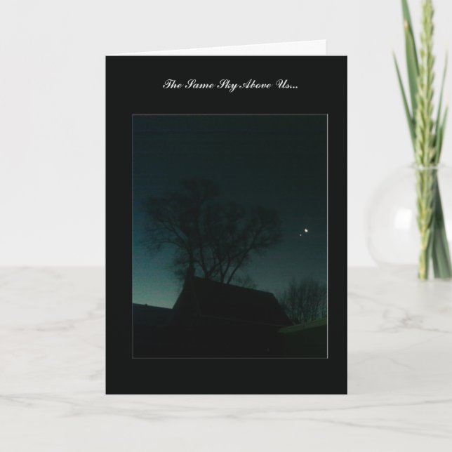 "Same Sky Oove Uns" - Moon & Star Grußkarte Karte (Vorderseite)