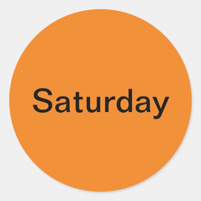 Samedi Jour de la semaine Stickers orange (Devant)