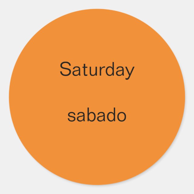 Samedi sabado Stickers Anglais à Espagnol (Devant)