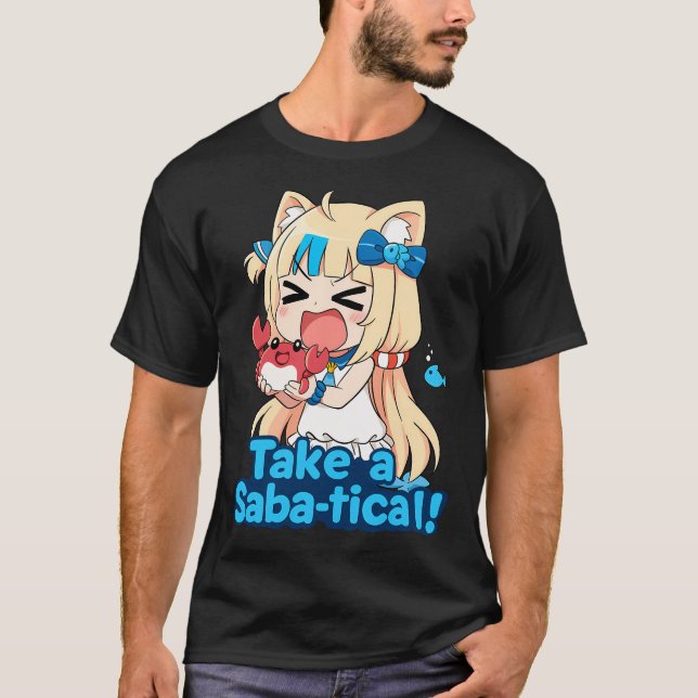 Sameko Saba Vtuber "Take a Saba-tical!" Mario Teil T-Shirt (Vorderseite)
