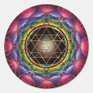 Samen der Leben-Mandala-Aufkleber Runder Aufkleber