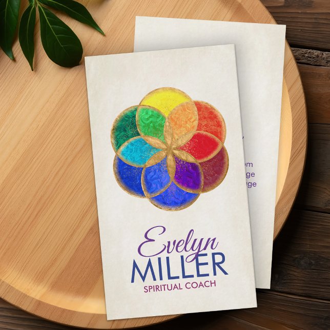 Samen des Lebens Chakra Farben Visitenkarte (Von Creator hochgeladen)