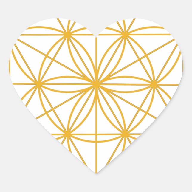 Samen des Lebens Gold Herz-Aufkleber (Vorderseite)