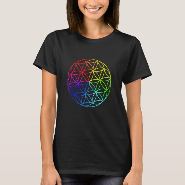 Samen des Lebens Heilige Geometrie spirituelle Yog T-Shirt (Vorderseite)