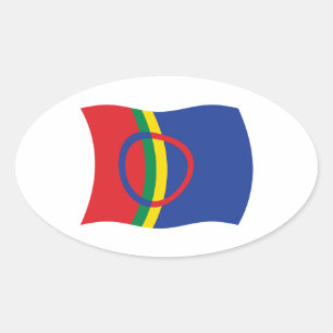 Samen-Flaggen-Aufkleber Ovaler Aufkleber