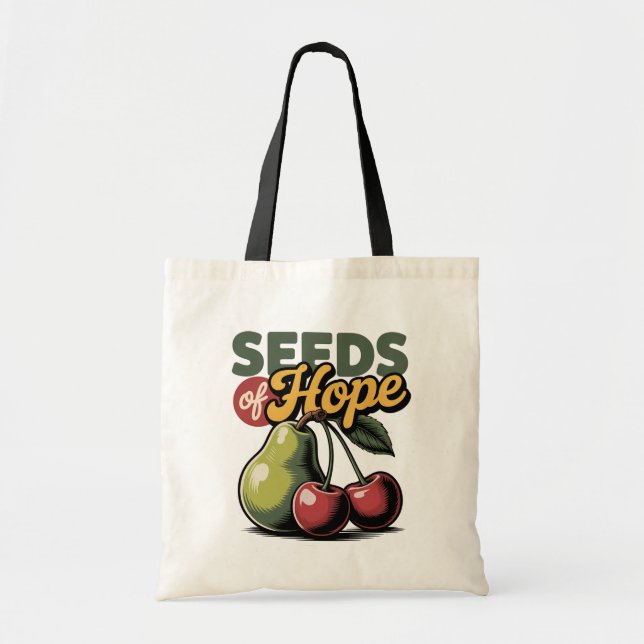 Samen von Hope Pear Cherry Retro Christliches T-Sh Tragetasche (Vorne)